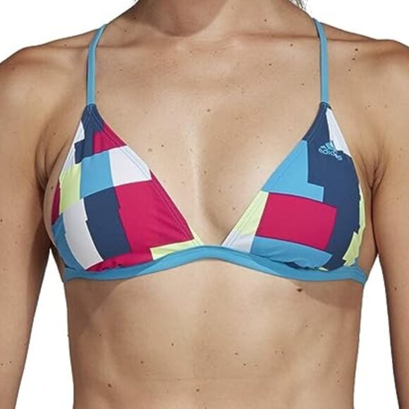 NWT Adidas Hipster Bikini Top| Teal & Multicolor | DQ3214 | Size S | Swim - Picture 1 of 5